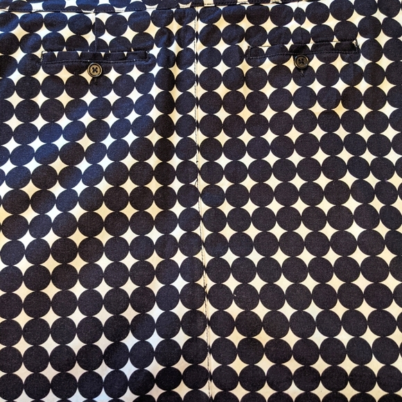 Navy Blue and White Polka Dot Cotton Mini Skirt- Size 8 - Picture 3 of 5